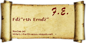 Fürth Ernő névjegykártya