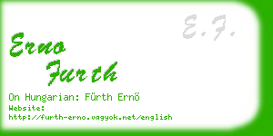 erno furth business card